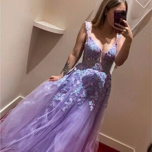 Elegant Lavender Evening Gown